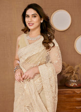 Mod Looking Saree in Beige Colour